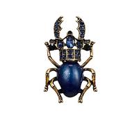 Broche Scarabée Bleu Intense D'agamemnon - Strass Et émaillée - Insectes - Belle qualité de finition - Epingle - élégant - Cadeau d'anniversaire de Femmes Filles - Fournitures de Fête de Mariage - No