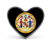 Broche Sceau du Maryland, insigne en forme de cœur, bouton, cravate, revers, sac à dos, décoration pour femmes et hommes