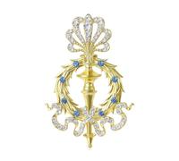 Broche sceptre en strass étincelants - Design vintage - Accessoire de mode unisexe - Accessoire de mode pour une tenue décontractée - Cadeau - Badge rétro en alliage, One Size, Comme décrit