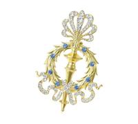 Broche Sceptre Strass Sceptre Vintage Design Unisexe Accessoire de Mode pour Vêtements Décontractés Cadeaux Alliage Badge Creative Pin, taille unique, Comme décrit