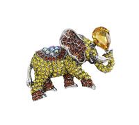 Broche scintillante en forme d'éléphant avec strass Idéal pour une tenue ou un style décontracté, taille unique, Comme décrit