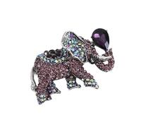 Broche scintillante en forme d'éléphant avec strass, idéale pour une tenue ou un style décontracté, taille unique, Comme décrit