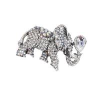 Broche scintillante en forme d'éléphant avec strass, idéale pour une tenue ou un style décontracté, taille unique, Comme décrit