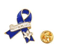 Broche sécurisée en forme de fleur en ruban avec inscription « Rest In Peace » - Design élégant - Pour tenues décontractées, vêtements professionnels, occasions formelles, taille unique, Comme décrit