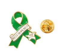 Broche sécurisée Repose en paix Ruban Fleur Broche Design élégant Badge pour tenues décontractées Vêtements professionnels Repose en paix