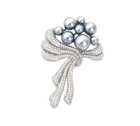 Broche séduisante avec perles étincelantes - Accessoire polyvalent pour femmes et filles - Pour demoiselles d'honneur ou tenues de bal de fin d'année, en alliage léger, taille unique, Comme décrit