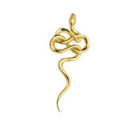 Broche serpent dorée distinctive avec des designs complexes portable pour améliorer votre style lors de réunions sociales, Acier titane