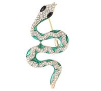 Broche serpent en strass | Broche serpent en émail vert avec strass - Broche pour femme créative et tendance Accessoires de bijoux pour mariage