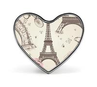 Broche serpent vert Tour Eiffel en forme de cœur pour homme et femme, accessoire de costume, épinglette légère en émail de 2,5 cm pour sacs à dos, chapeaux, sacs et cordons.