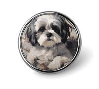 Broche Shih Tzu personnalisée de 2,5 cm (1 pouce) - Broche vintage pour collier, sacs, chapeaux, vestes, sacs à dos, costumes, chemises, vêtements, bijoux, collection, cadeaux pour femmes et hommes -