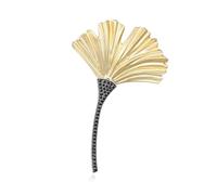 Broche simple en forme de feuilles de ginkgos - Accessoire de mode fabriqué à partir de matériaux en alliage avec goutte à goutte d'huile pour un style polyvalent sur les vêtements et les sacs