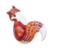 Broche Simple Renard 1Pc Alliage Rouge Ambiance Noël, Style Chic | Alliage, Rouge, Design Brillant, pour Soirées à Thème et Jeux, Accessoires Vestimentaires