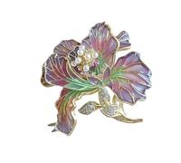 Broche sophistiquée, badge scintillant, fleur d'inspiration culturelle, accessoire de vêtements, badge distinctif, adapté à un usage quotidien, broche ornée de strass, vintage, taille unique, comme