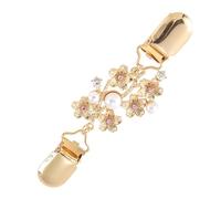 Broche sophistiquée en alliage et perles pour pulls, robes et vêtements formels, broche fleur tendance en pierre, One Size, Comme décrit