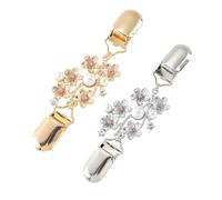 Broche sophistiquée en alliage et perles pour pulls, robes et vêtements formels, broche fleur tendance en pierre, One Size, Comme décrit