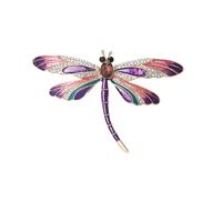 Broche sophistiquée en forme de libellules avec cristaux et strass pour femmes et filles, accessoire de mode, bijoux de fête et de rendez-vous, One Size, Comme décrit