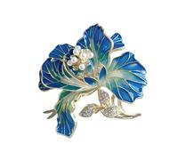 Broche sophistiquée, insigne scintillant, fleur d'inspiration culturelle, accessoire de vêtements, badge distinctif, adapté à la vie quotidienne, épingle à fleur scintillante, bijoux de vêtements