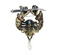 Broche sorcière d'Halloween - Broche créative en forme de balai de sorcière volante pour chemisier, épinglette avec strass Accents, broches gothiques en alliage de métal pour costumes, vestes, sacs