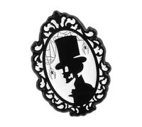 Broche squelette en émail noir horreur - Accessoire de bijoux pour Halloween, tenue de fête punk, One Size, Comme décrit