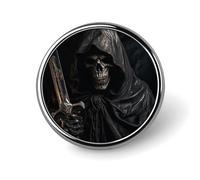 Broche squelette en robe pour homme, motif flamant rose et feuilles, joli badge en émail, en alliage d'aluminium, pour chapeaux, chemises, sacs, vestes et accessoires (boutons ronds de 2,5 cm)