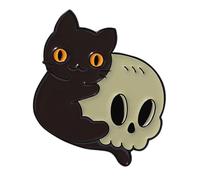 Broche squelette gothique en métal motif tête de mort pour vestes et sacs punk, taille unique, Comme décrit