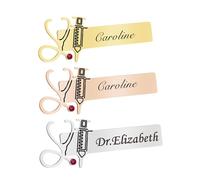 Broche stéthoscope personnalisée, épingle médecin/infirmière en acier inoxydable, badge d'identification gravé, cadeau pour les femmes et les hommes