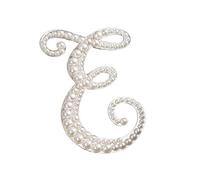 Broche strass pour femme, épinglette et badge avec initiale de l'alphabet, élégante pour costumes, blazers et robes (E)