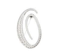 Broche strass pour femme, épinglette et badge avec initiale de l'alphabet, élégante pour costumes, blazers et robes (O)