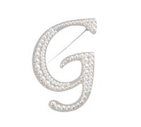 Broche strass pour femme, épinglette et badge avec initiale de l'alphabet, élégante pour costumes, blazers et robes (G)