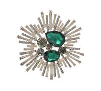 Broche style baroques avec strass en cristal, bijou élégant inspiré des tribunaux, bijou pour femme, polyvalent, vintage, en alliage, accessoire tendance, 6.2cm, Comme décrit