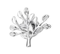Broche Style Créatif Arbre Argenté, en Cuivre pour Fête et Anniversaire | Résistante à L'usure, Motif Arbre de Vie, Bijou Festif, Accessoire Décoratif pour Tenue Élégante