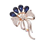 Broche sur le thème de la fleur - Bijoux multifonctionnels en strass pour rehausser n'importe quel ensemble - Convient pour diverses occasions - Broche ornée de cristaux, One Size, Comme décrit