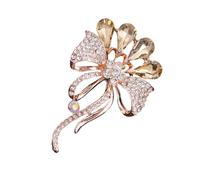Broche sur le thème de la fleur - Bijoux multifonctionnels en strass pour rehausser n'importe quel ensemble - Convient pour diverses occasions - Broche ornée de cristaux, One Size, Comme décrit