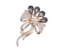 Broche sur le thème de la fleur - Bijoux multifonctionnels en strass pour rehausser n'importe quel ensemble - Convient pour diverses occasions - Broche ornée de cristaux, taille unique, Comme décrit