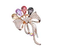 Broche sur le thème de la fleur - Strass - Bijoux accentués - Pour rehausser n'importe quel ensemble - Convient pour diverses occasions - Broche étincelante, taille unique, Comme décrit