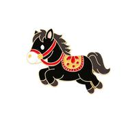 Broche sur le thème des animaux fascinants avec un de cheval ludique, accessoire de vêtements élégant, idéal pour les jours spéciaux, bijoux de signe astrologique chinois