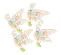 Broche Symbole de Oiseau Blanc avec Branche D'olivier Élégant | Design 3d Léger, Fermeture Sécurisée, Confortable à Porter, pour Réunions et Commémorations