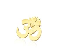 Broche symbole Om en acier inoxydable pour yoga, mantra sacré avec fermoir sécurisé, hindouisme, bouddhisme, méditation, bijoux cadeau, 25*23 mm, Acier inoxydable, Pas de pierre précieuse