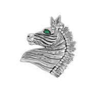 Broche symbolique en forme de tête de cheval d'inspiration rétro en alliage léger chinois animal bijoux écharpe décoration durable bijoux tendance, taille unique, Comme décrit