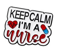 Broche Tehme en alliage décorée en lettres anglaises pour médecins, infirmières, professionnels, taille unique, Comme décrit