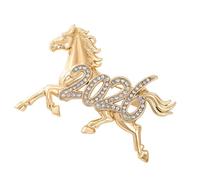 Broche tendance 2026 en forme de cheval du zodiaque chinois, réalisme détaillé, finition robuste, convient pour un usage quotidien, broche en alliage robuste, One Size, Comme décrit
