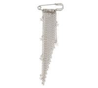 Broche tendance avec chaîne en métal pour les tenues tendance avec un design dynamique en couches et une épingle de corsage légère et confortable, One Size, Comme décrit