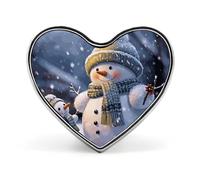Broche tendance bonhomme de neige d'hiver - Océan et nuage blanc - 2,5 cm - Jolis badges cœur en émail, épingles en métal pour hommes et femmes, épingle décorative en métal pour chapeaux, chemises, sa