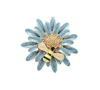 broche tendance, Broche marguerite abeille en émail rose de printemps, fleur miel insecte, Vintage, élégant, Simple, Badge, accessoires cadeaux fête for filles(Blue)