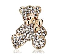 broche tendance, Broche ours en cristal à la mode broches animaux or for femmes de pull avec strass cadeaux noël bijoux