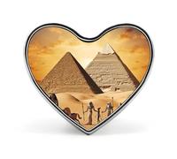 Broche tendance de l'Égypte antique - Drapeau national et adorable chien souriant - 2,5 cm - Jolis badges en émail en forme de cœur, épingles en métal pour hommes et femmes, épingle décorative en méta
