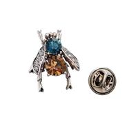 Broche tendance en forme d'abeille émaillée en alliage avec strass Accessoire pour événement formel et usage quotidien, taille unique, Comme décrit