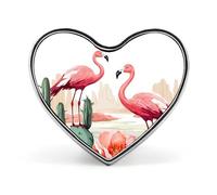 Broche tendance en forme de cactus, flamant rose, coquillages, étoiles de mer sur la plage, 2,5 cm, joli badge en émail en forme de cœur, épingles en métal pour hommes et femmes, épingle décorative en