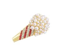 Broche tendance en forme de cornet de glace avec perles de cristal étincelantes pour décoration de manteau, accessoire de vêtements multi-usages, broche conique en strass scintillants