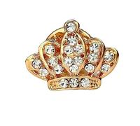Broche tendance en forme de couronne en cristal avec strass pour femme, cadeau de fille, Métal, Cristal